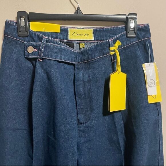 NWT Sam Edelman Circus Low Rise Denim Trouser in Rinse Dark Wash- Size 28 - Picture 5 of 8